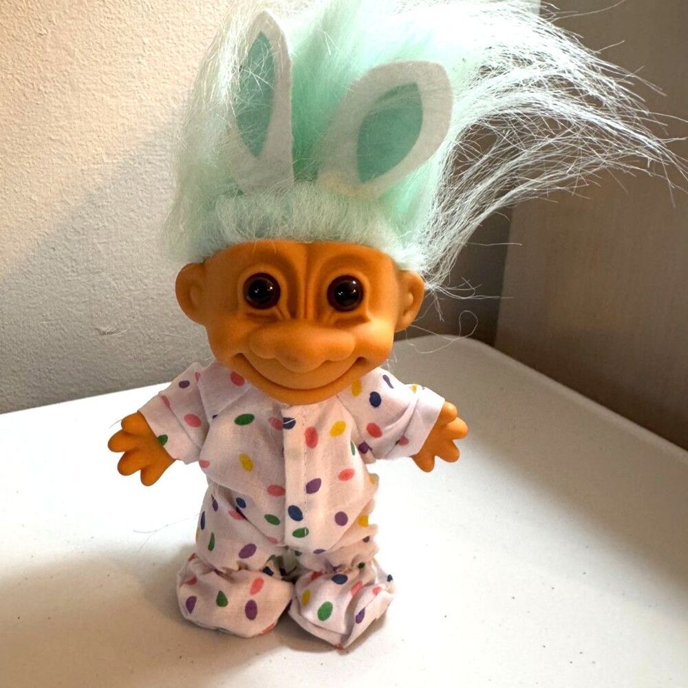 Vintage Troll Doll dressed as Easter Bunny so cute - Picture 3 of 4